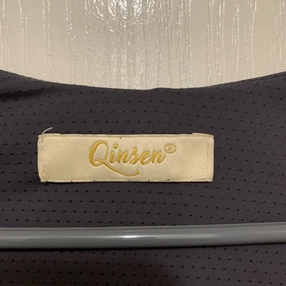 Qinsen Size Small Gray Long Sleeve Bodysuit 78% Nylon / 22% Spandex Stretch suit - Picture 5 of 5